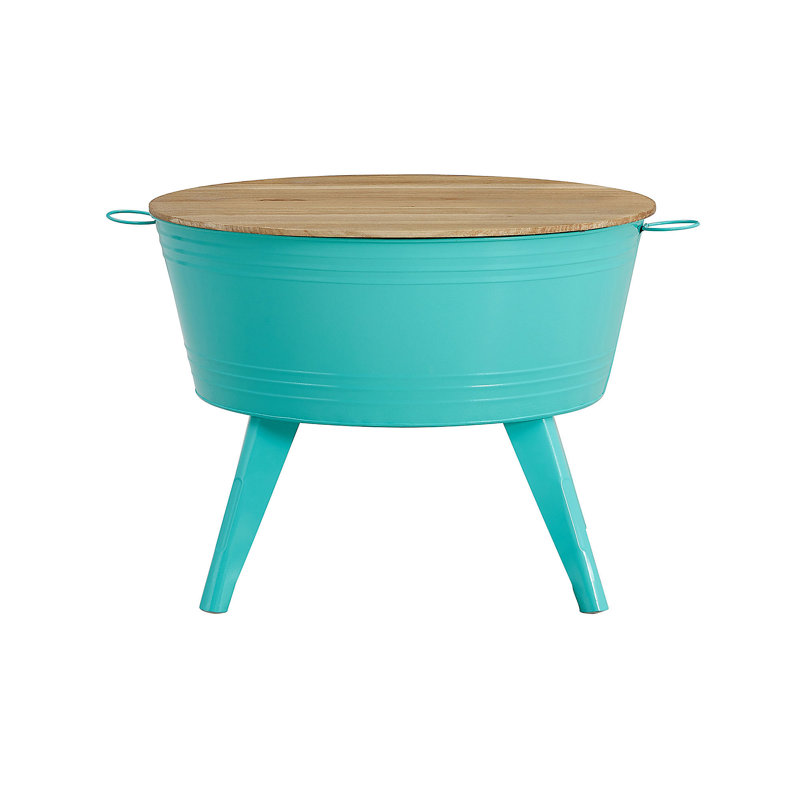 Table basse à 4 pieds avec rangement Gherardo, Turquoise