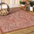 Massimo Bohemian Medallion Textured Weave Red/Taupe Indoor/Outdoor Rug-709535280