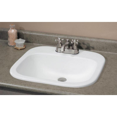 Cheviot Products Ibiza 18.125'' White Vitreous China Rectangular Bathroom Sink with Overflow