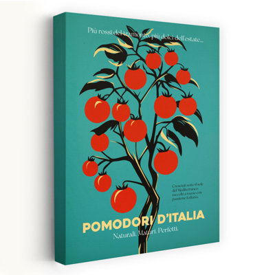 «Vibrant Italian Tomatoes», art floral rétro rétro avec plante fruitière