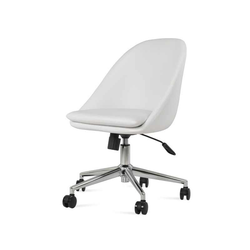 Chaise de bureau Avanos, Aluminium, Blanc