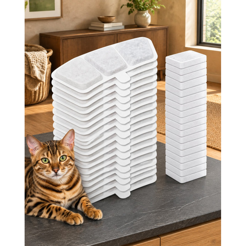 Ensemble de 32 filtres de rechange pour fontaines à eau pour chats compatibles avec les fontaines à eau sans fil.