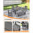 HDPE Outdoor Dining Set Of 6, Patio Dining Table Set With 4 Chairs And 1 Bench, 6 Pieces HDPE Dining Set With Umbrella Hole, Outdoor Furniture Sets For Deck, Poolside, Garden-1758654803