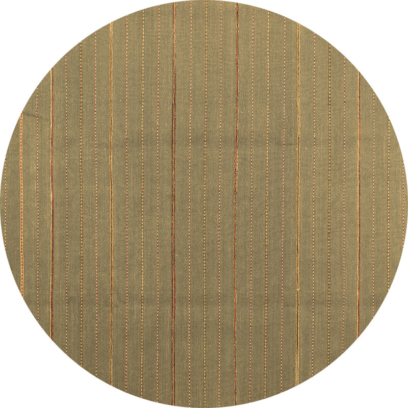 Washable Striped Indoor Rug, Round 4'