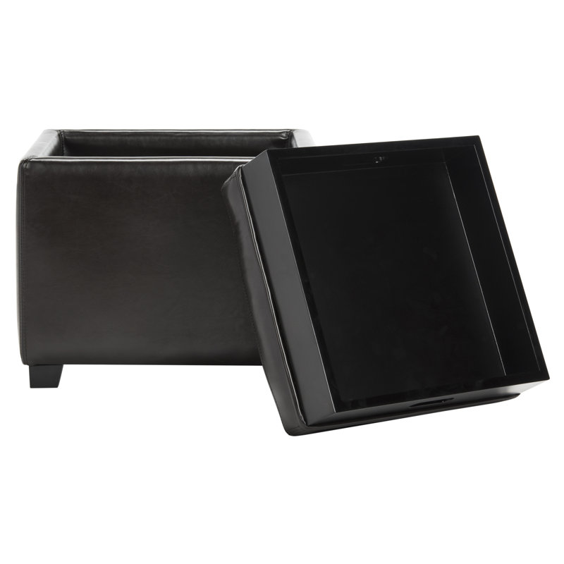 Alesea Upholstered Ottoman, Brown Faux Leather