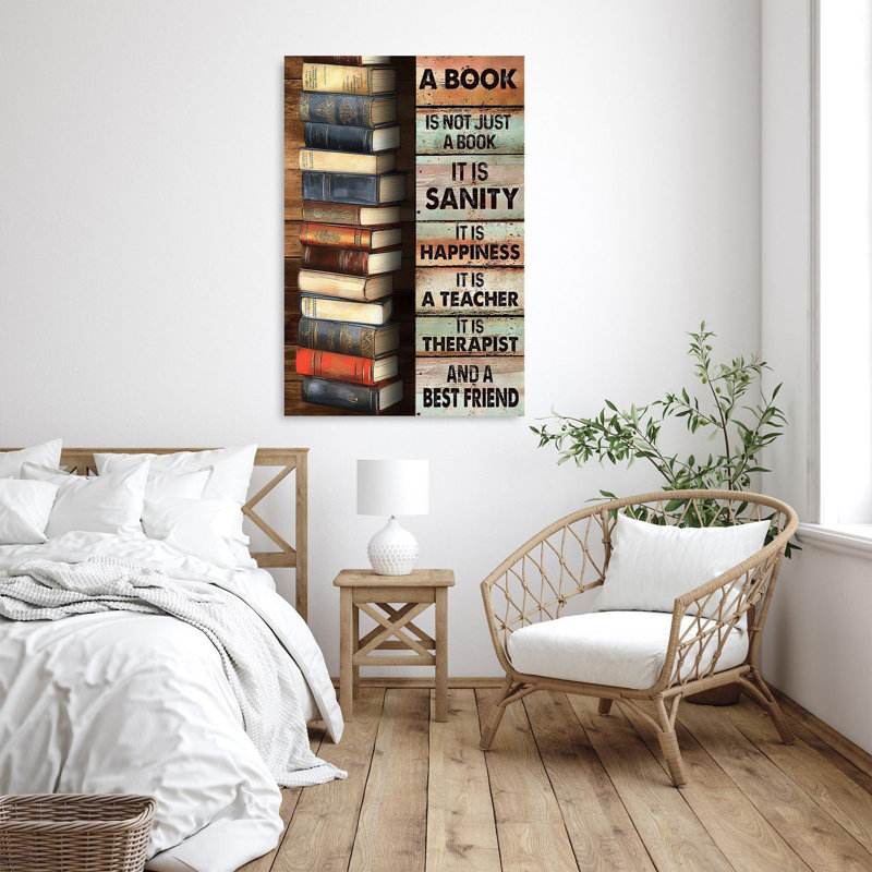 "A Book Is Not Just A Book" - 1 pièce, "Rectangle Grap A Book Is Not Just A Book" sur toile, impression