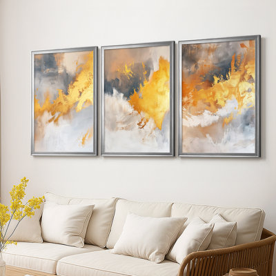 ABSTRACT Series CDxxxxi - Toile tendue avec châssis sur mesure - 3 pièces