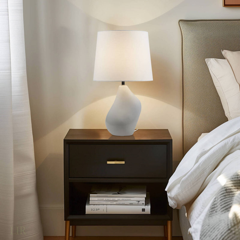 Asymmetrical Ceramic Table Lamp Grey See Below