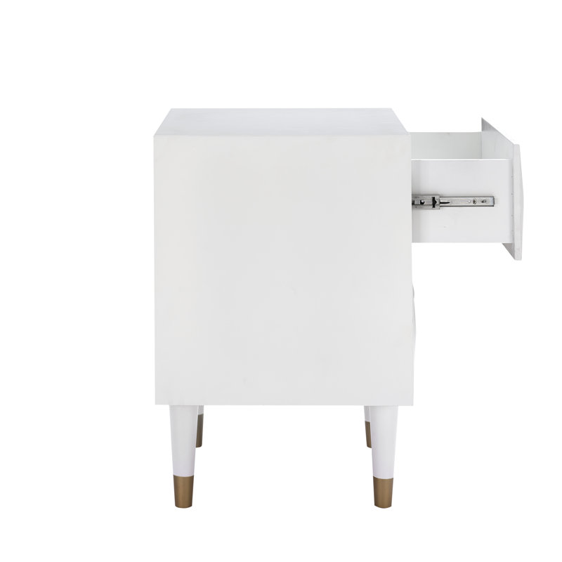 Bethli 2 Drawer Nightstand, Pure White