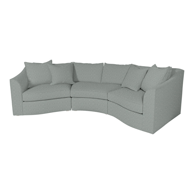 Vanguard 3-Piece Evelyn Quarter Turn Sectional, Tuck Water, Casa Blanca