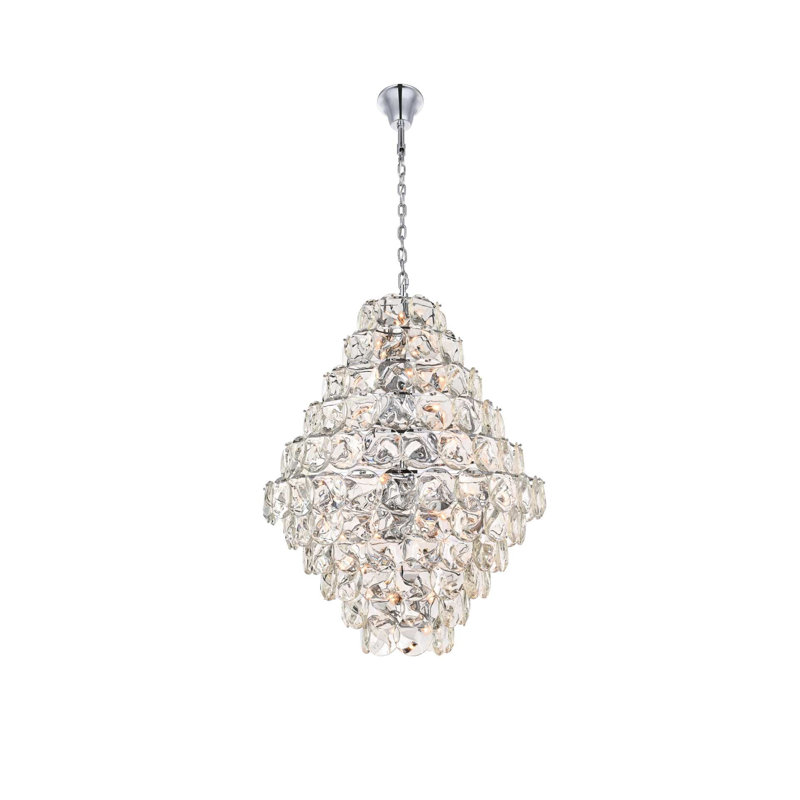 Lustre en cristal 42 pouces Ikeny, Chrome chrome