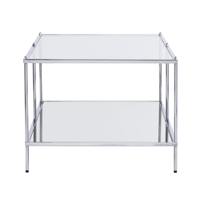 Gosport Glass Top Single Coffee Table, Chrome