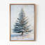 «Christmas Tree Snowy Winter Pine Tree Antique Blue Holiday Decor», reproduction d'art sur toile encadrée-107117854-107117858