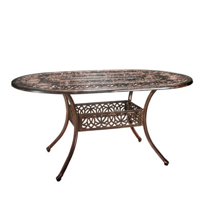 Tucson Cast Aluminum Dining Table, Shiny Copper