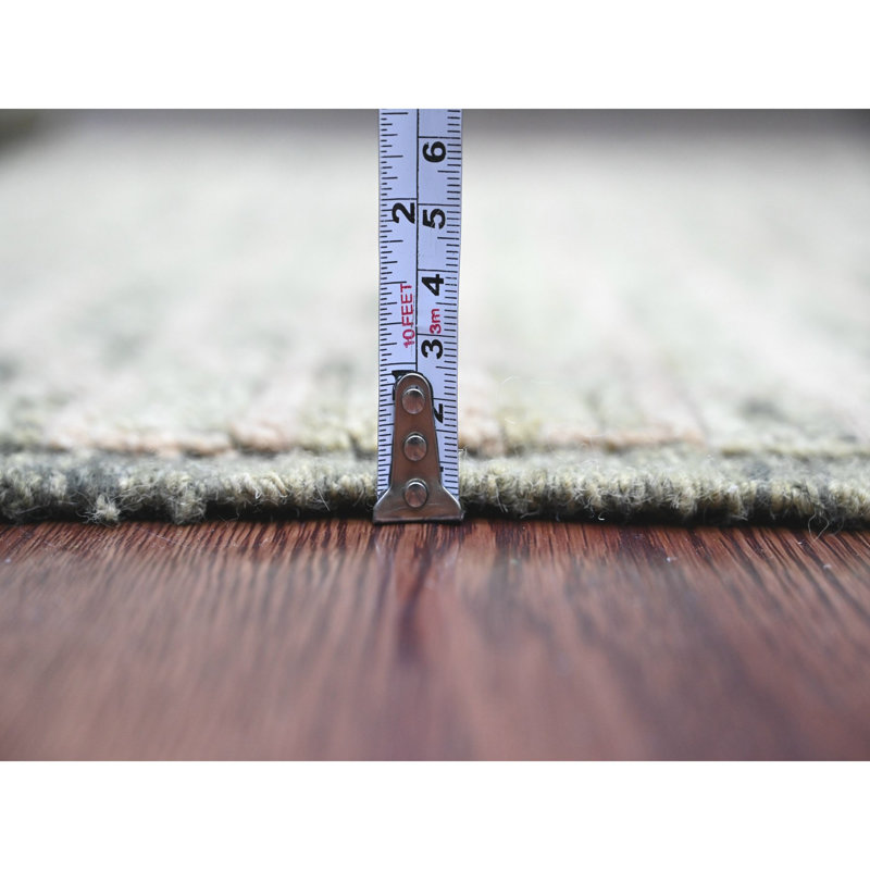 Tapis vert en laine nouée à la main 4 pi 5 po x 7 pi 8 po 6CBE631B829E41F9B0A77C544A883069