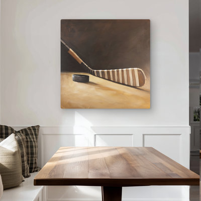 Stick and Hockey Puck - Seasons Man Cave Metal Print Decor