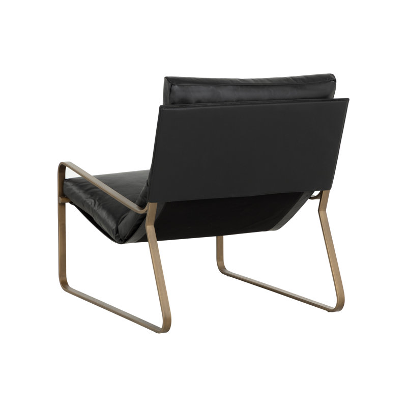 Lounge Chair, Black Genuine Leather