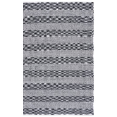Tapis rayé kilim802 ivoire / noir