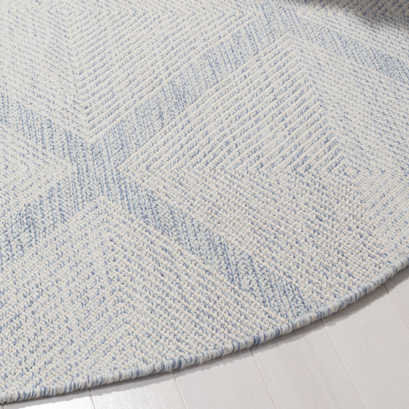 Bester Hand Woven Cotton Geometric Rug, Round 4'