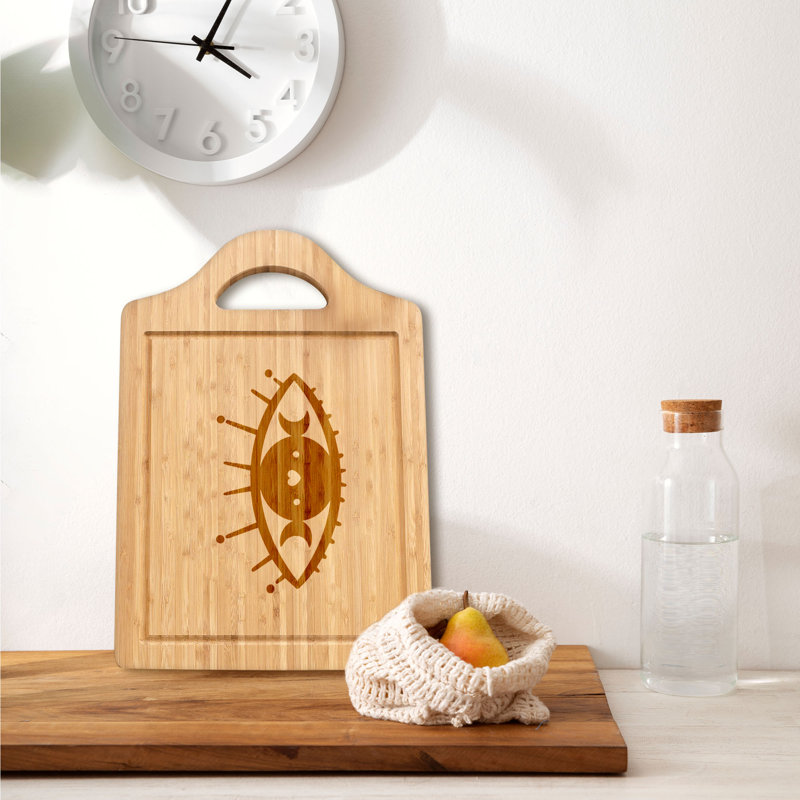 Boho Eye - 1 Piece Bamboo Cutting Board, 18" x 12"