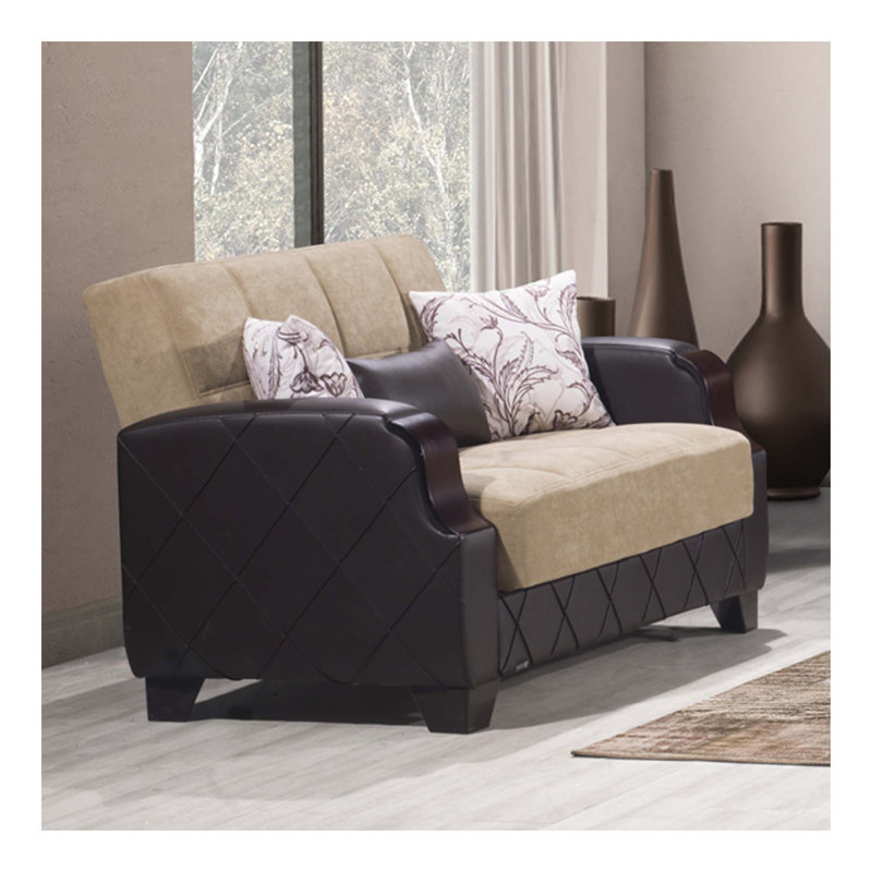 Causeuse convertible avec rangement Primenest Marabella, brun, Brun