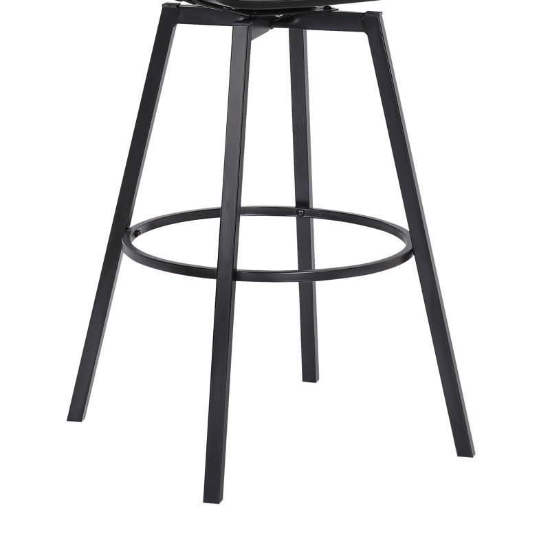 Tabouret rembourré Lynnox, Tabouret de bar (siège d'une hauteur de 31 po), Noir, Bleu