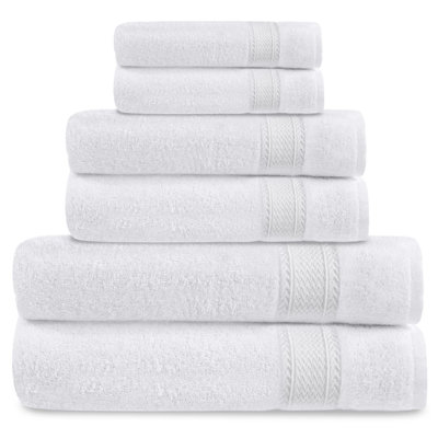 Ensemble de 6 serviettes de bain en coton avec 2 serviettes de bain et 2 débarbouillettes Biron