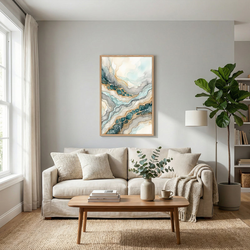 Marble Flow, reproduction d'art sur toile, ensemble de 1, 30"H x 20"W, Natural