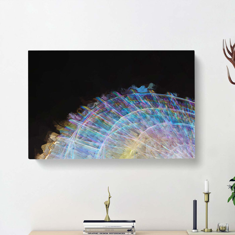 Lights Of The Ferris Wheel In Abstract - Wrapped Canvas, 50cm H x 76cm W x 3cm D