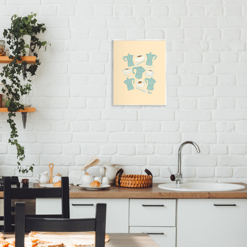 Plaque murale Espresso & Moka Pots, design par Carrie Cantwell