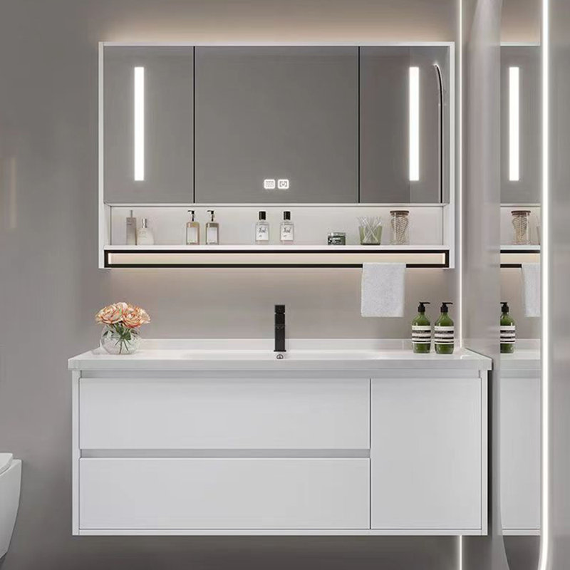 Stylish minimalist style bathroom cabinet, White