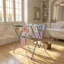 Space-Saving Foldable Stainless Steel Clothes Drying Rack with Sock Clips