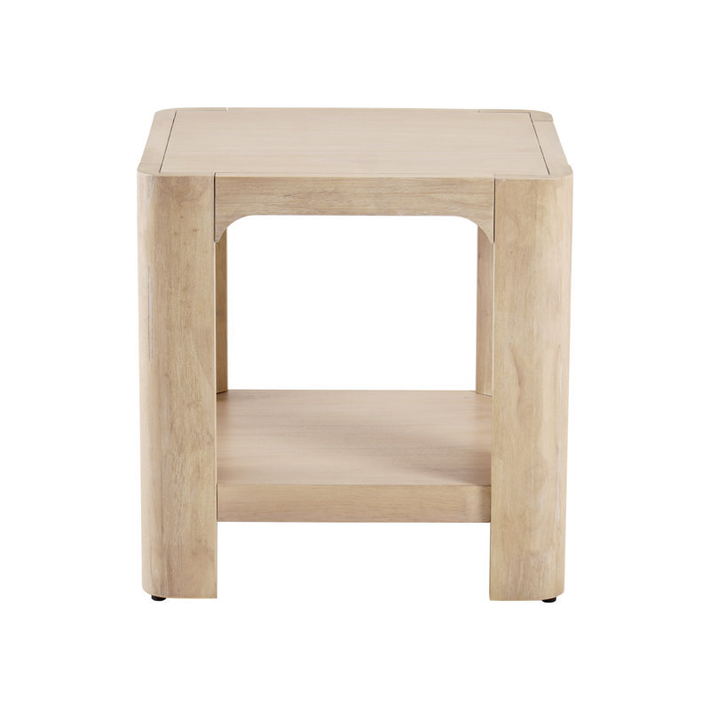 Trevin Side Table With Open Shelf, Weathered Sand, Weathered Sand