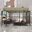Grande cage pour animaux avec support de rangement, tiroirs, bols en acier inoxydable pour nourriture / eau - cadre en fer et matériau en bois aggloméré, noir / beige-761671401