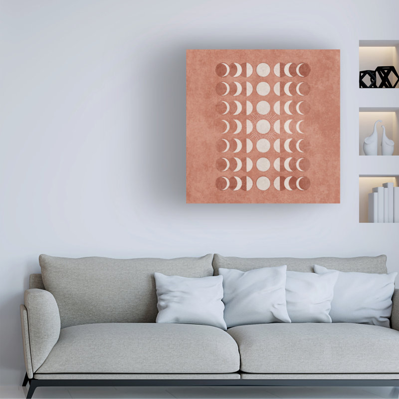 Art sur toile, «Moon Emel Tunaboylu Somon Moons Phases», H 14 po x l 14 po