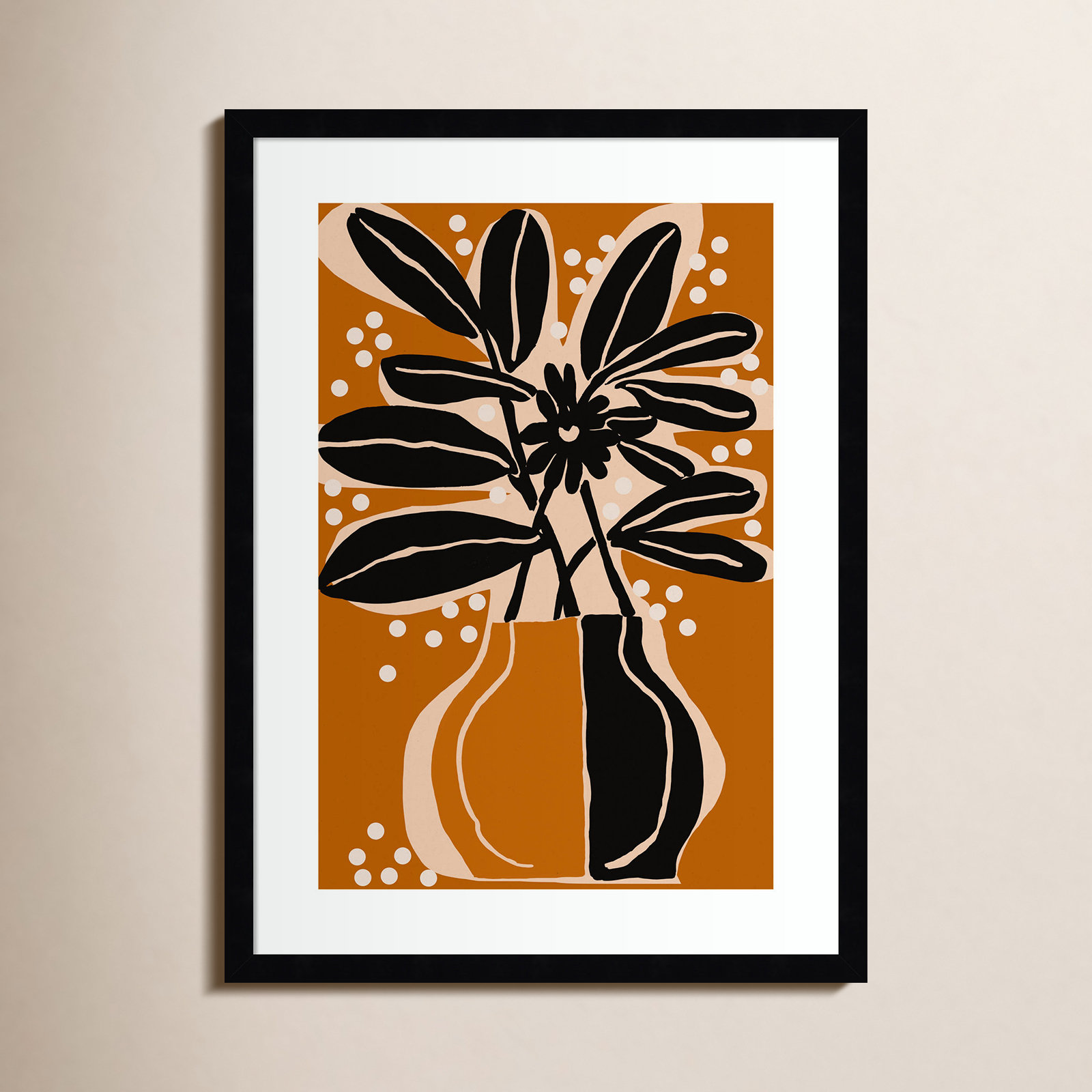 Galya "Ochre Still Life No. 6" Print, Black, 25" H x 19" W