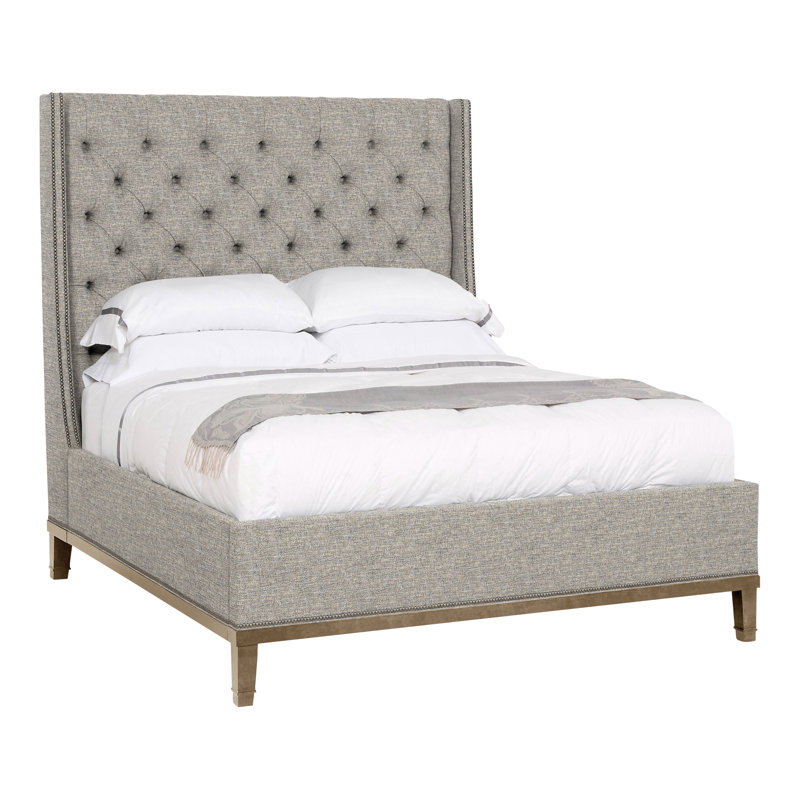 Michael Weiss Queen Upholstered Panel Bed, Hampton, Impala Storm, Yes