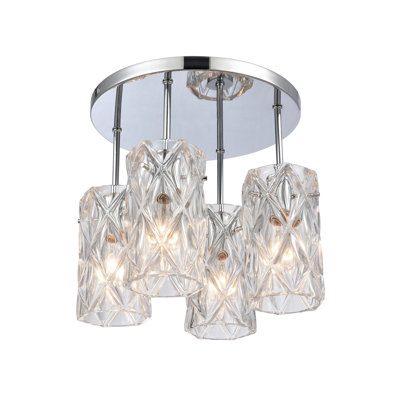 Forma de Crystal 13.75'' Wide 4-Light Semi Flush Mount - Polished Chrome