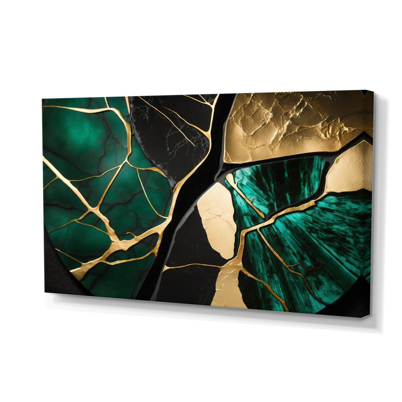 Abstract Geode Gold I - Abstract Marble Framed Canvas Print