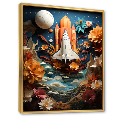 Navette spatiale Belson en orbite autour de la terre II - reproduction sur toile