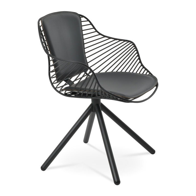 Fauteuil Zebra, Similicuir noir