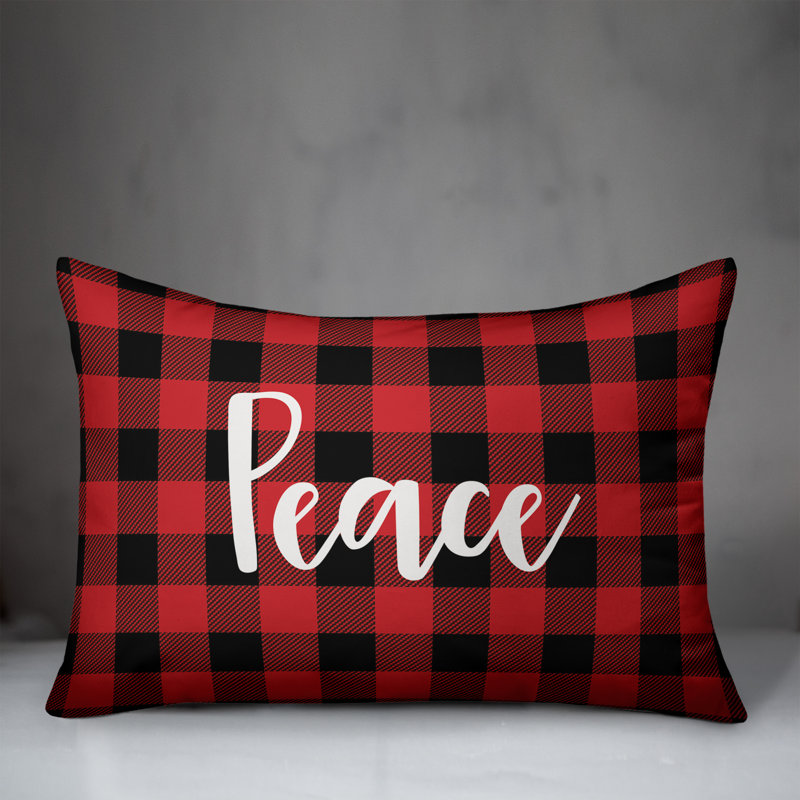  Coussin lombaire à carreaux Peace in Buffalo