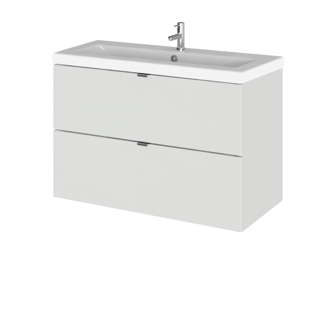 Fusion Single Bathroom Vanity with Integrated Vitreous China Basin