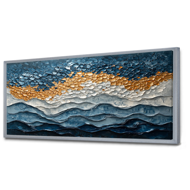 Wirth - Coastal Canvas Art Print, Argent argent, H 28 po x l 60 po, Impression encadrée flottante
