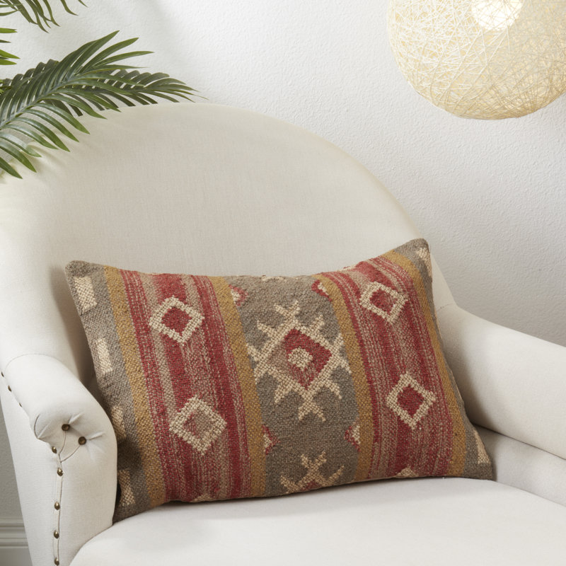 Kilim Wool Geometric Lumbar Pillow