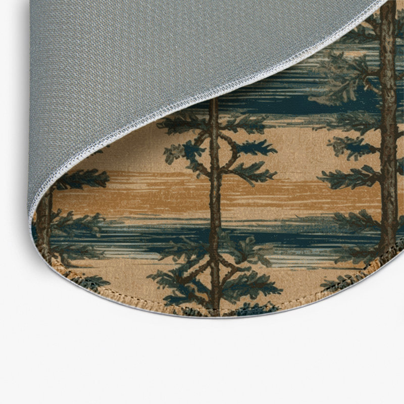 Tapis d'intérieur et d'extérieur brun Nature, Rond 5 pi