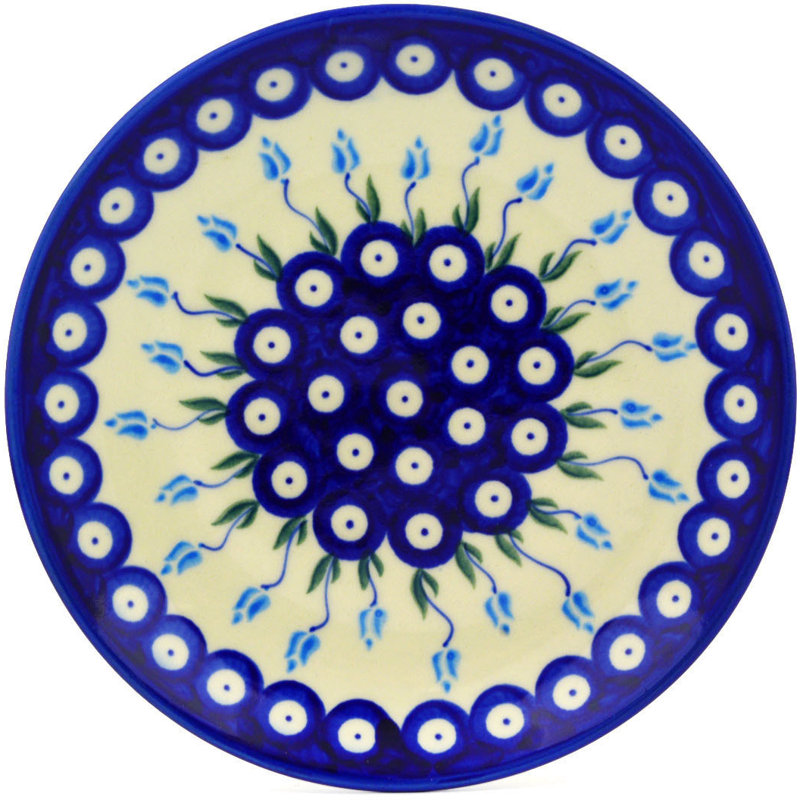 Assiette décorative florale en céramique peacock