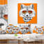 Renard avec miroir et lunettes de soleil - Coussin imprimé animal-30745672-30745675