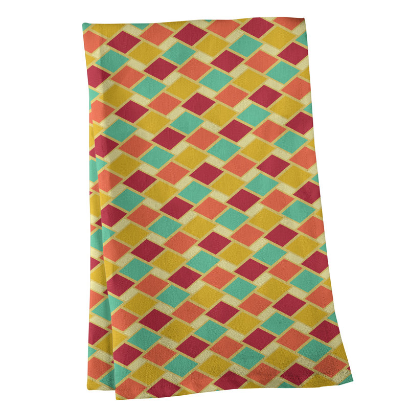 Mcguigan Tea Towel Kitchen Towel, Poly Twill, Yellow/Red