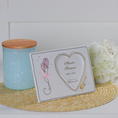 Berkey White Ceramic Embossed Picture Frame